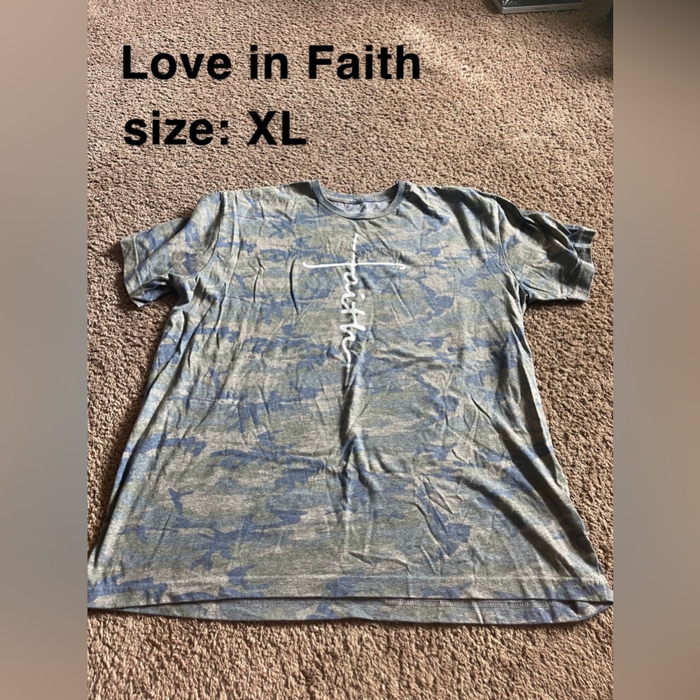 Love In Faith Camo Faith across Shirt